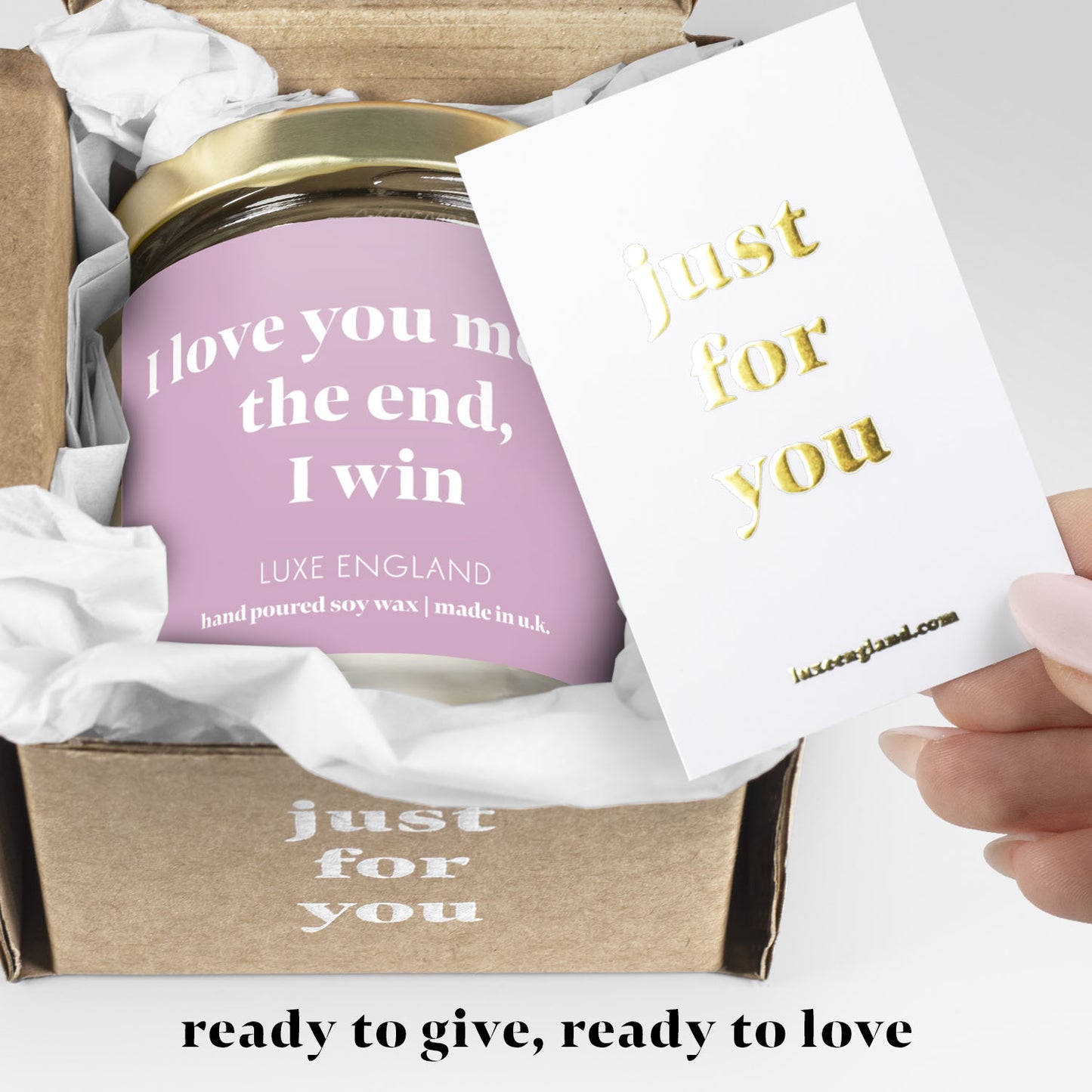 Message Candle (i love you more, the end, i win)