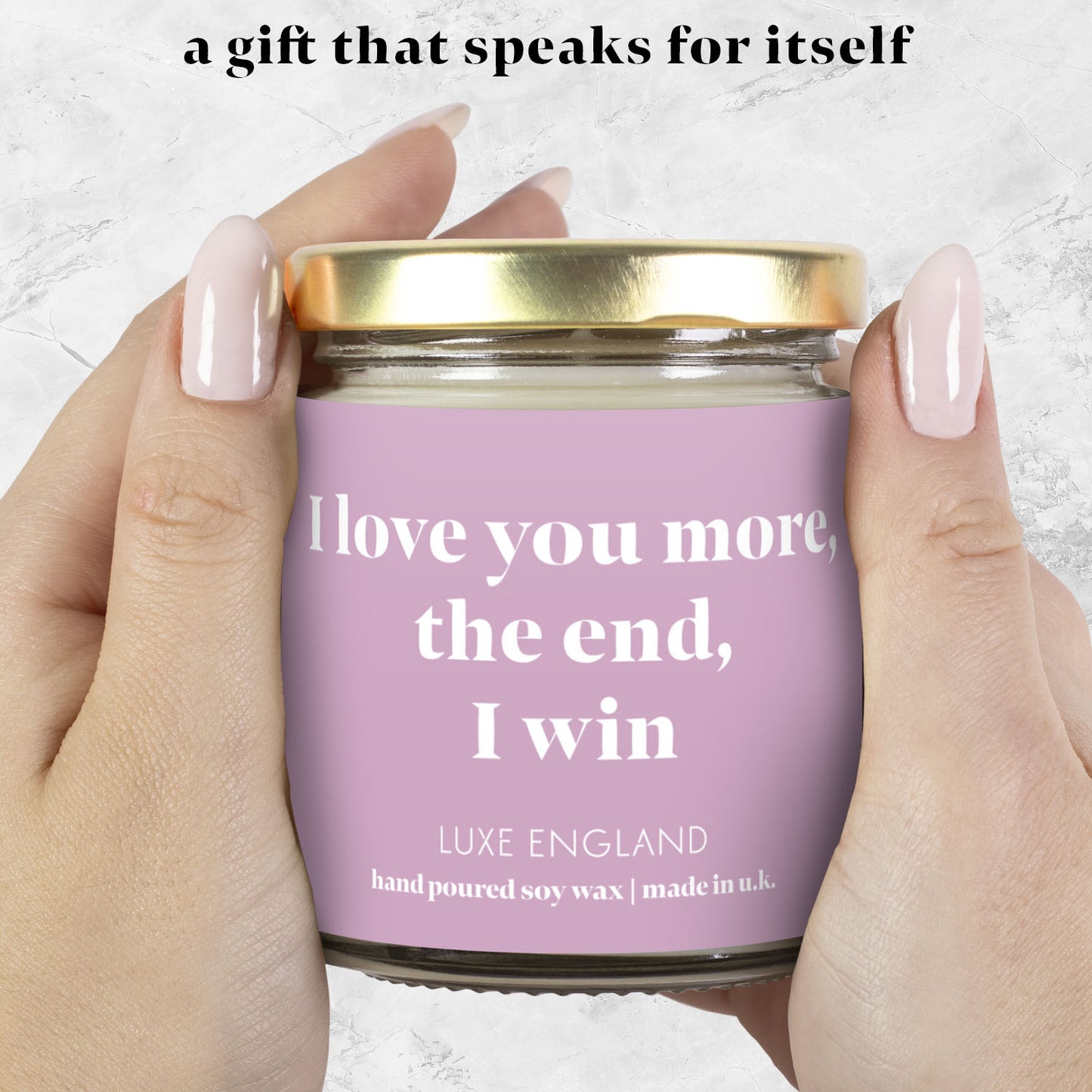 Message Candle (i love you more, the end, i win)